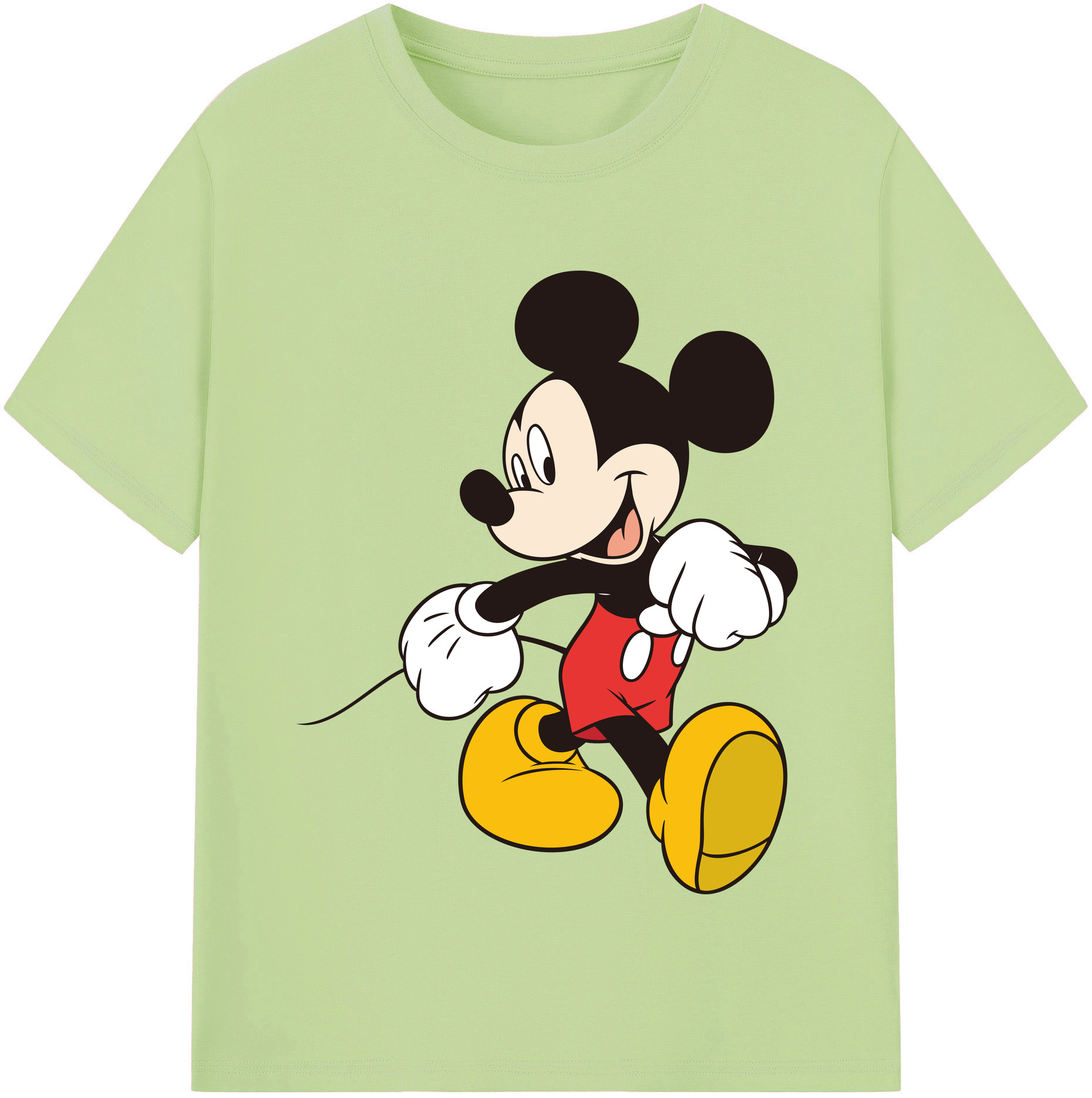 （画像用） ミッキーマウス Mickey Mouse 綿100％半袖Tシャツ（フロントプリント）